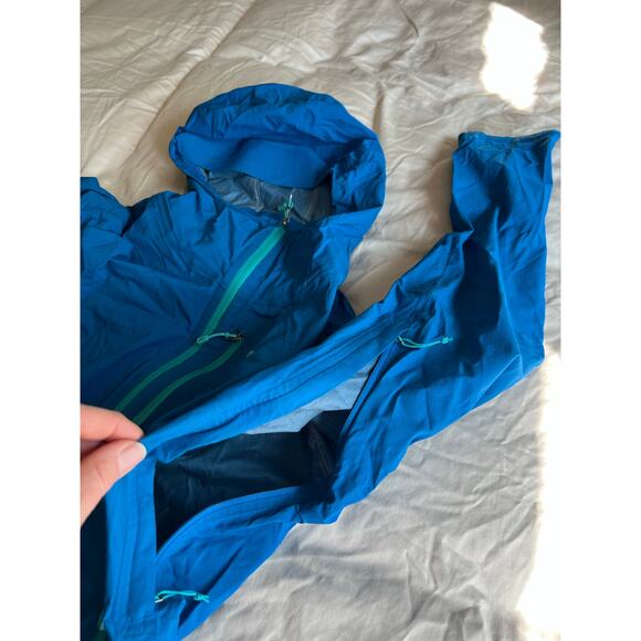 Patagonia Stretch rain wind Jacket Women's blue medium lightweight travel hike - Picture 8 of 8